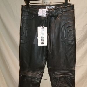 H&M Moschino Mens Leather Biker Pants